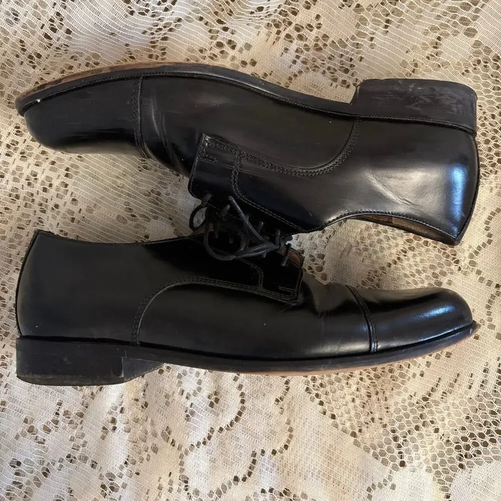 Bostonian Classics Men's US 10 M Black Leather Cap Toe Oxford Dress Shoes
